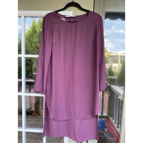 Amanda Uprichard Plum Purple Tunic Long-Sleeve Blouse Top, Size Medium, MP $159 - Picture 1 of 6